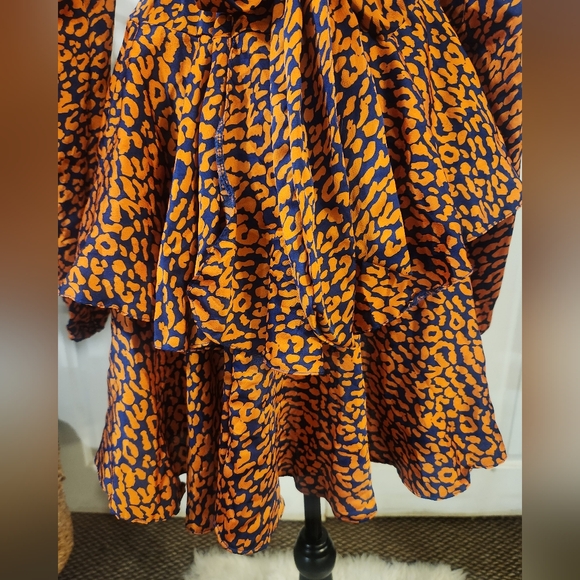 ASOS | John Zack Tall Women-s plunge front skater dress leopard Plus Size 18 NWT - Picture 8 of 10